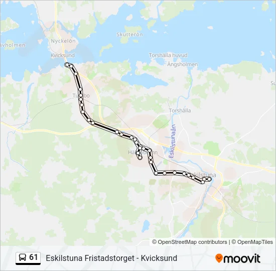 61 Bus Line Map