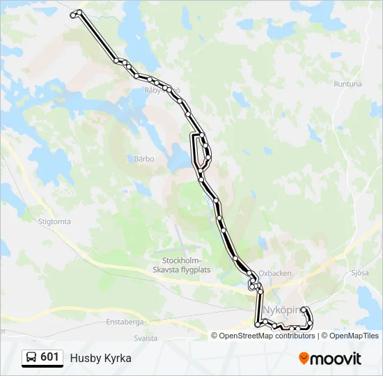 601 Bus Line Map