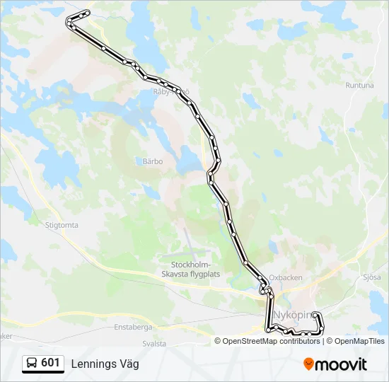 601 Bus Line Map