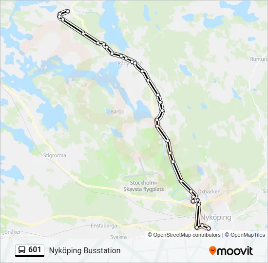 601 Bus Line Map