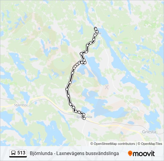 513 bus Line Map