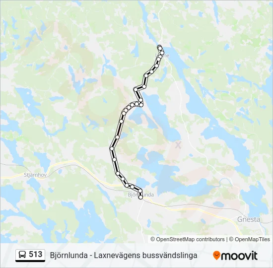 513 Bus Line Map