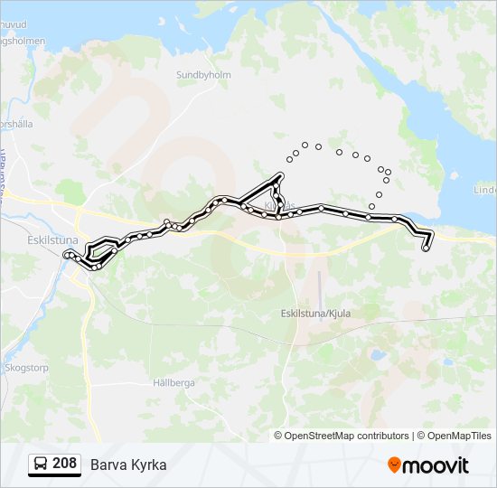 208 bus Line Map