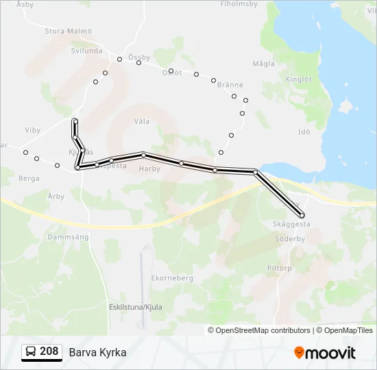 208 Bus Line Map