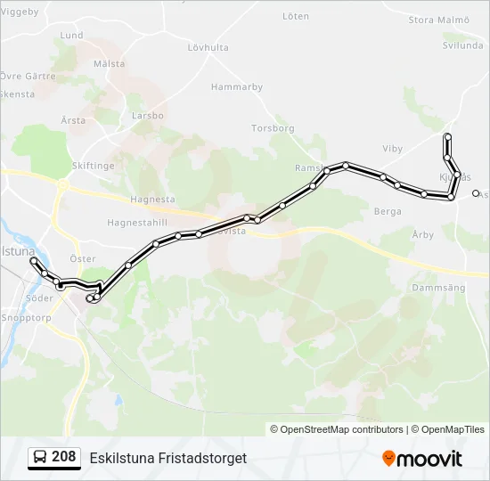 208 Bus Line Map