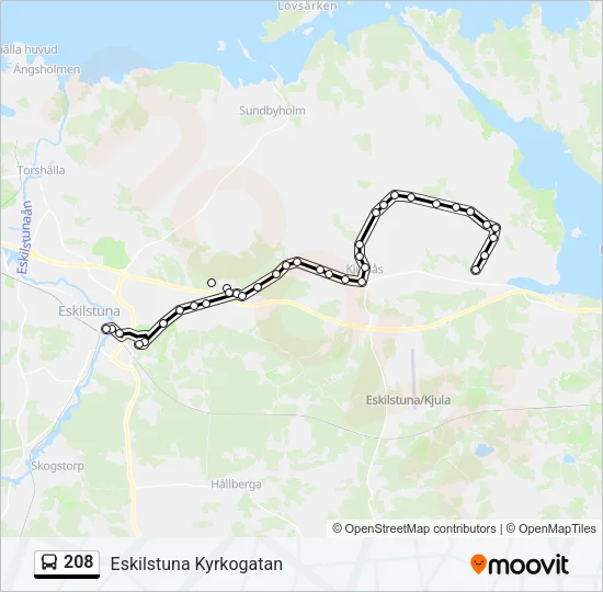 208 Bus Line Map