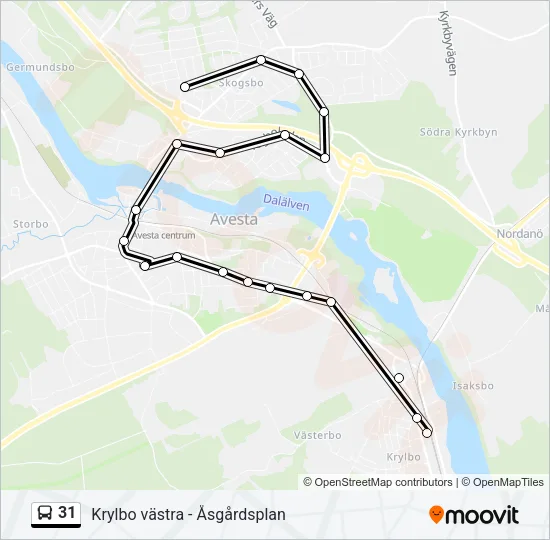 31 Bus Line Map