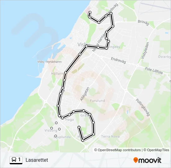 1 Bus Line Map