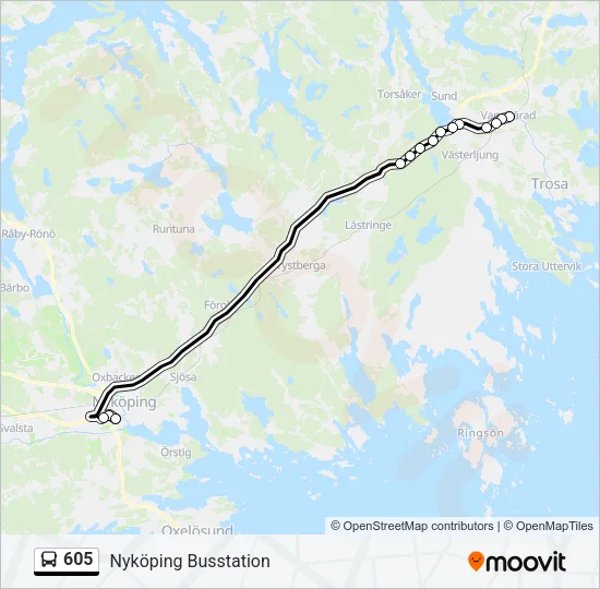 605 Bus Line Map