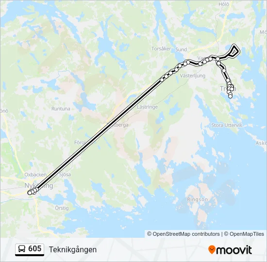 605 Bus Line Map