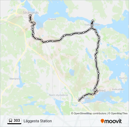 303 Bus Line Map