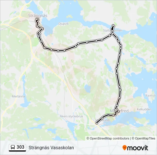 303 Bus Line Map