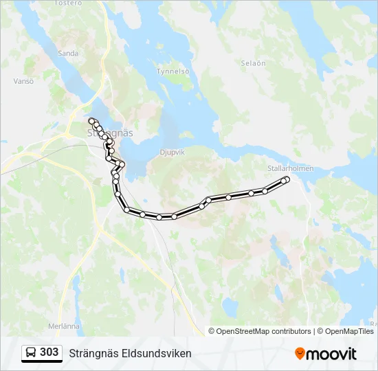 303 Bus Line Map