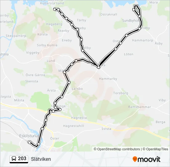 203 Bus Line Map