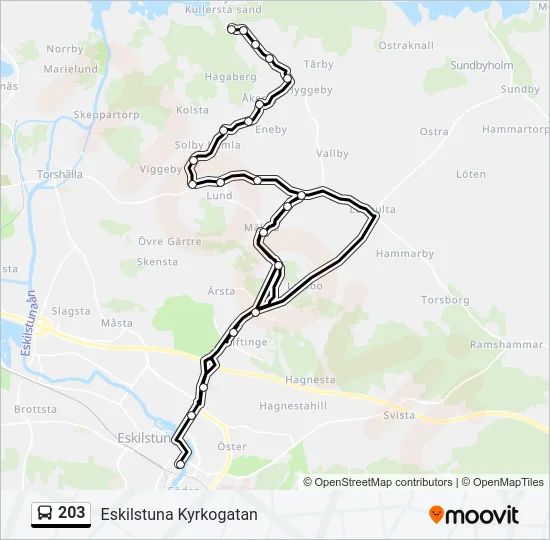 203 Bus Line Map