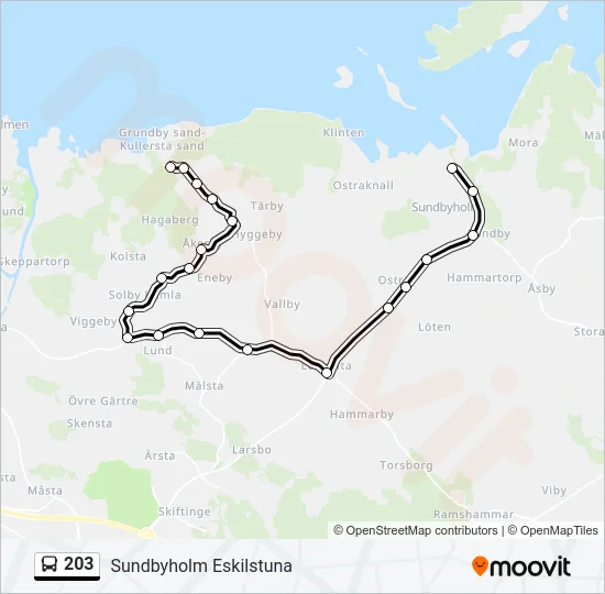 203 Bus Line Map
