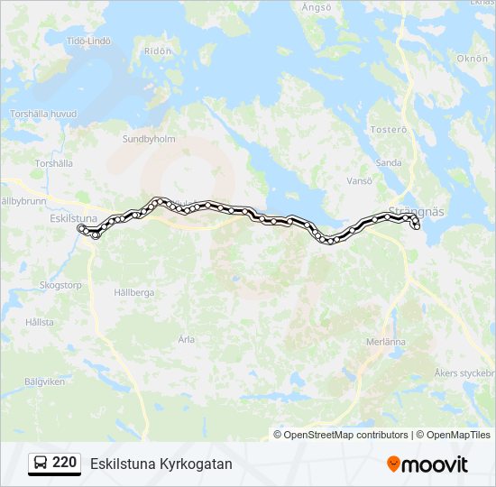 220 bus Line Map