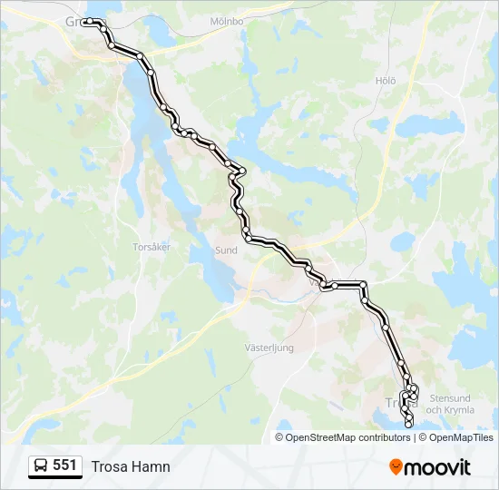 551 Bus Line Map