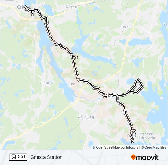 551 bus Line Map