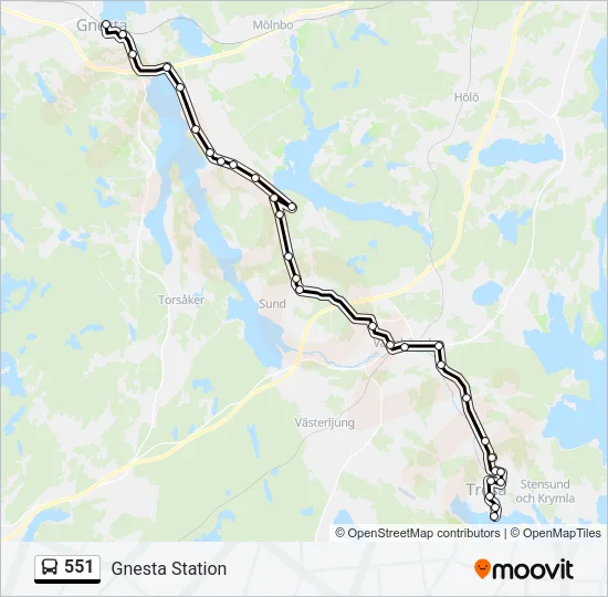 551 Bus Line Map