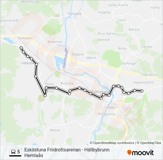 5 Bus Line Map