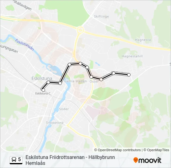 5 Bus Line Map