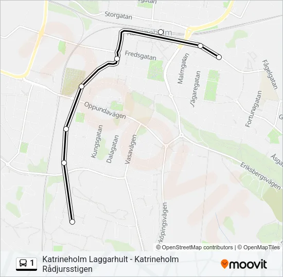 1 Bus Line Map