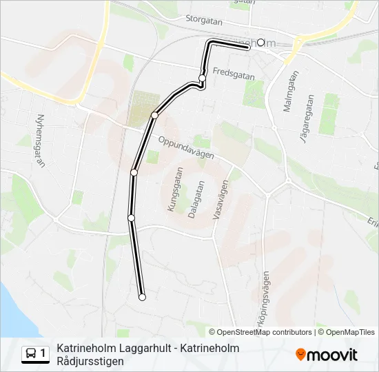 1 Bus Line Map
