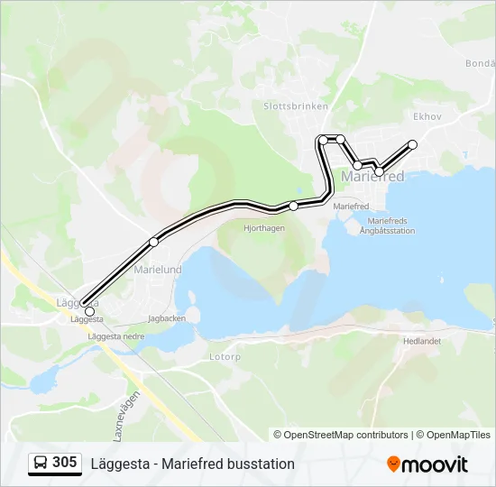 305 Bus Line Map