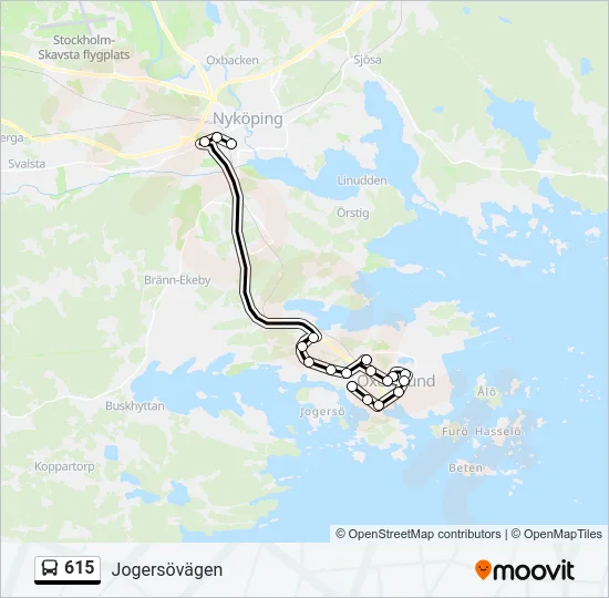 615 Bus Line Map