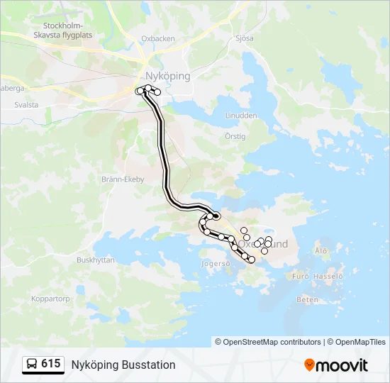615 Bus Line Map