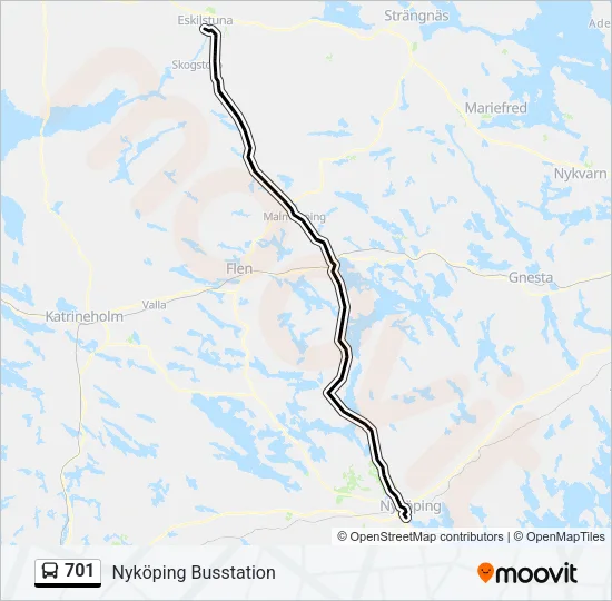 701 Bus Line Map