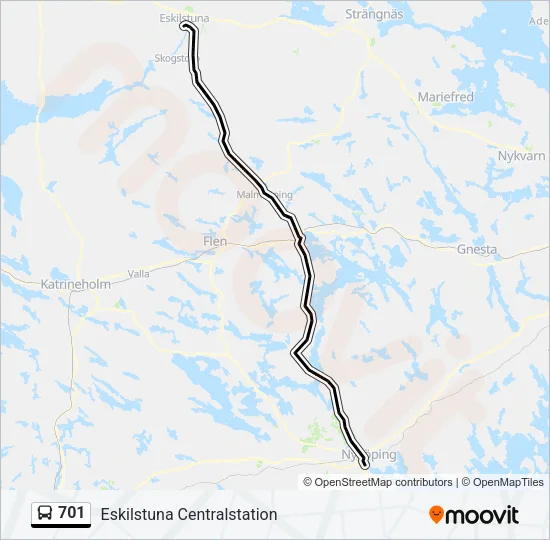 701 Bus Line Map