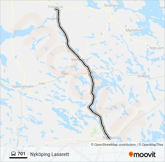 701 Bus Line Map