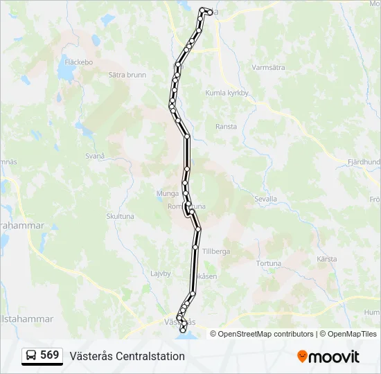569 Bus Line Map