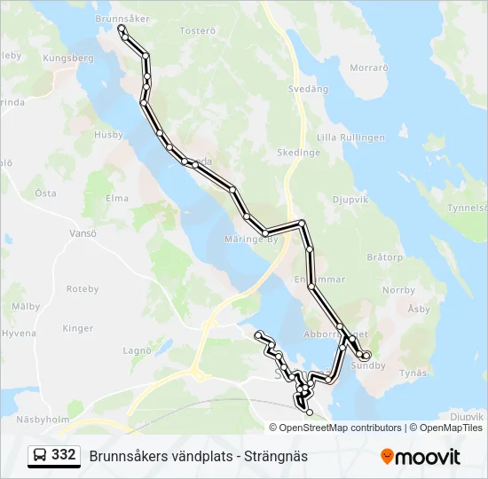 332 Bus Line Map