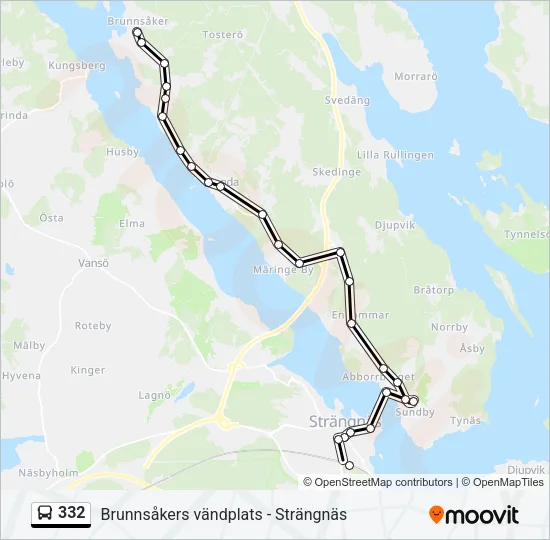 332 Bus Line Map
