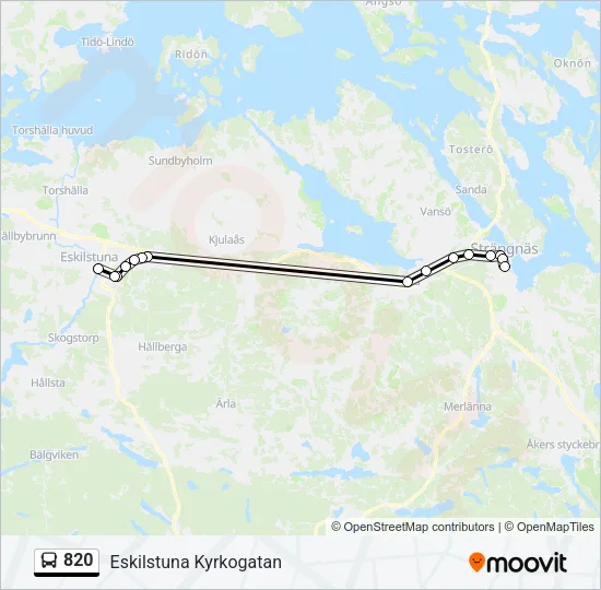 820 Bus Line Map