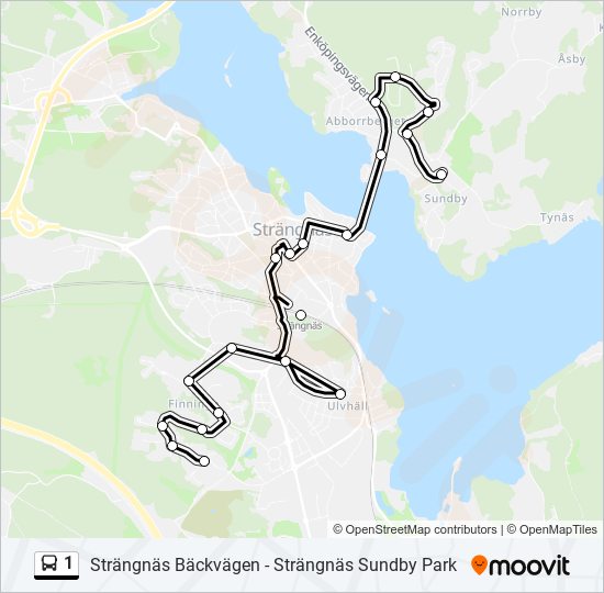 1 bus Line Map