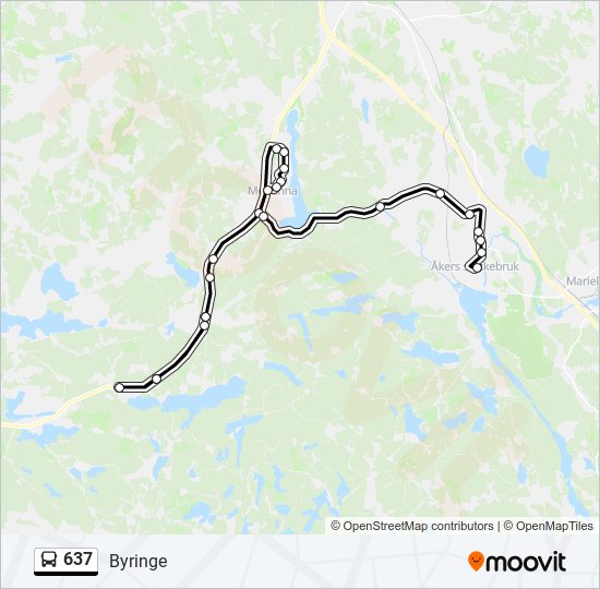 637 bus Line Map