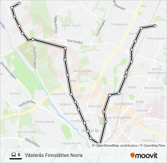 6 Bus Line Map