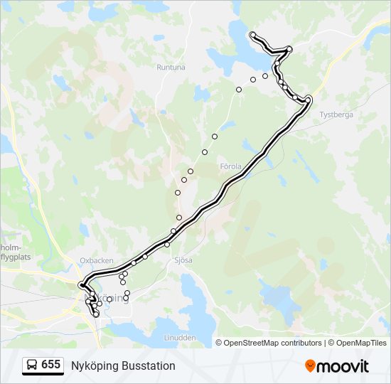 655 bus Line Map