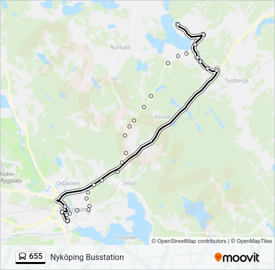 655 Bus Line Map