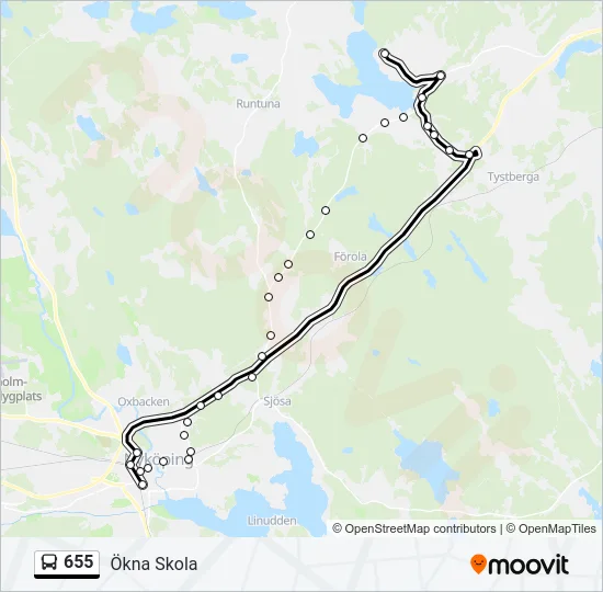 655 Bus Line Map