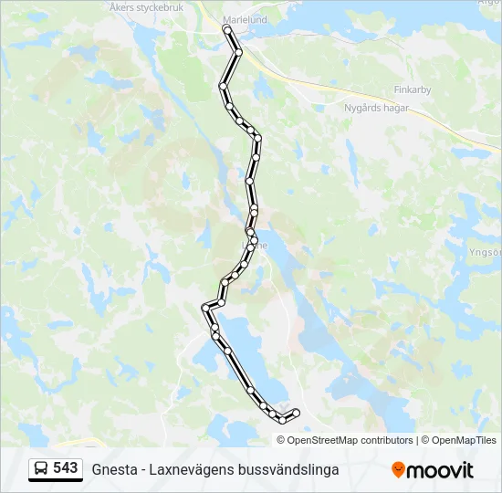 543 Bus Line Map
