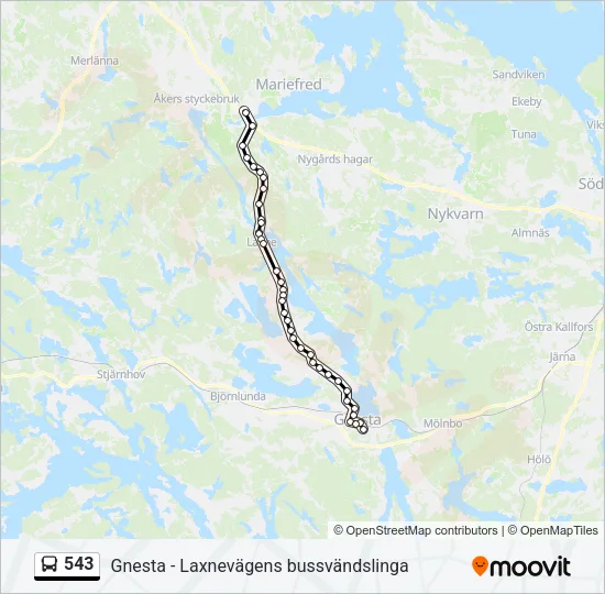 543 Bus Line Map