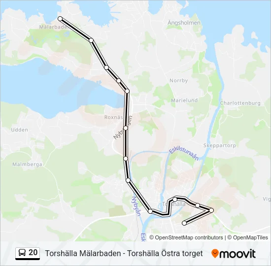 20 buss Linje karta