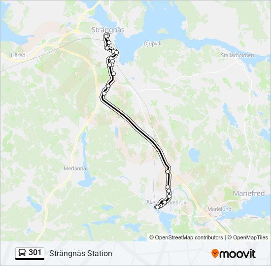 301 bus Line Map