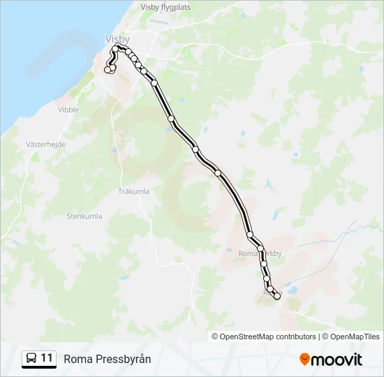 11 Bus Line Map