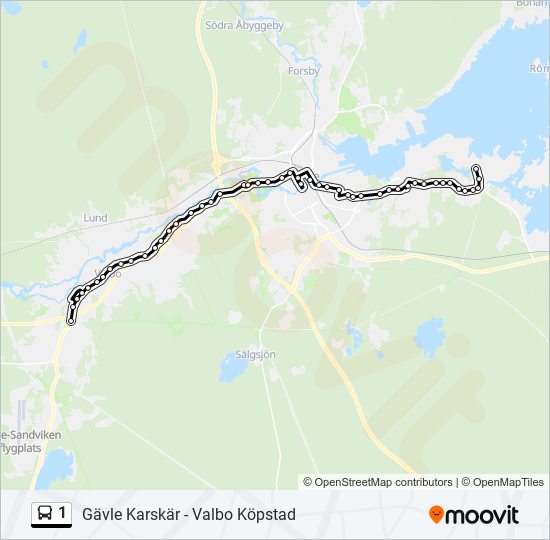 1 bus Line Map